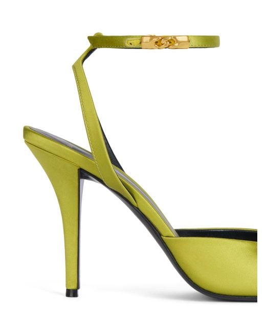 Balmain Yellow Satin Strappy Pumps
