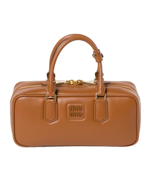 Miu Miu Brown Arcadie Leather Bag
