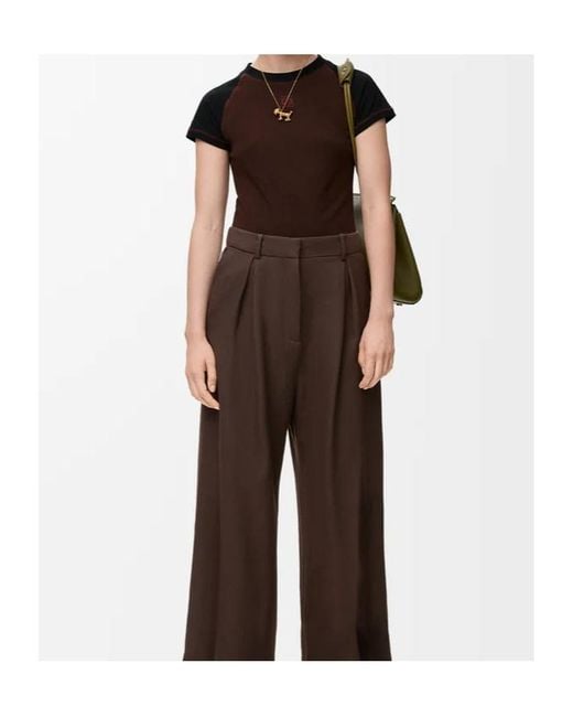 Loewe Brown Logo Cotton T-Shirt