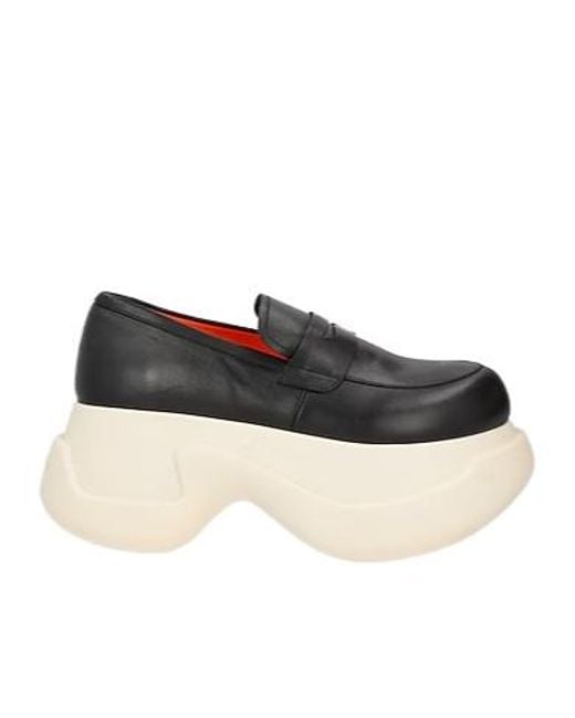 Marni Black Solidcolor Platform Leather Shoes