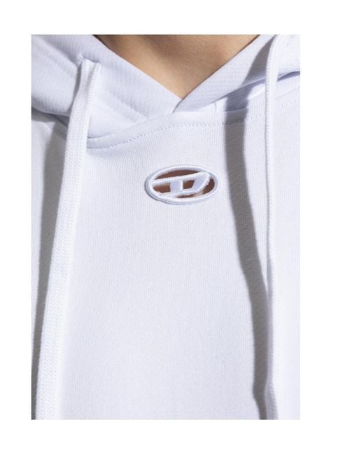 DIESEL White Boxt-Hood-Dco Hoodie for men