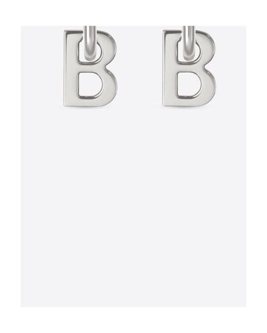 Balenciaga White B Chain Xs Earrings