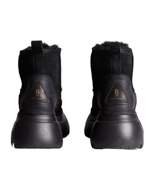 R13 Black Logo-Patch Boots