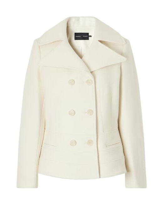 Proenza Schouler White Double-Breasted Wool-Blend Jacket