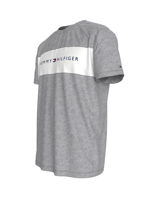 Tommy Hilfiger Gray Cotton Panel T-Shirt for men