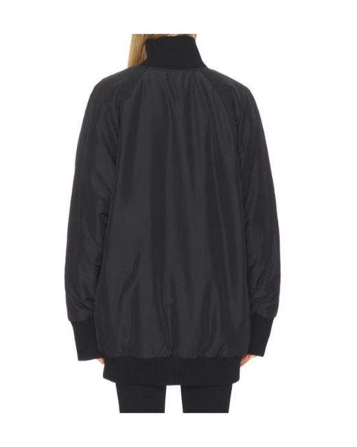 Norma Kamali Black Oversized Padded Shell Bomber Jacket