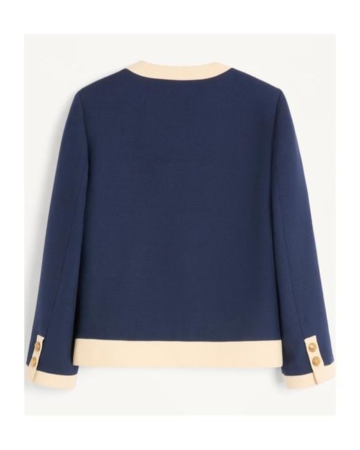 Valentino Blue V-Neck Button-Up Blazer