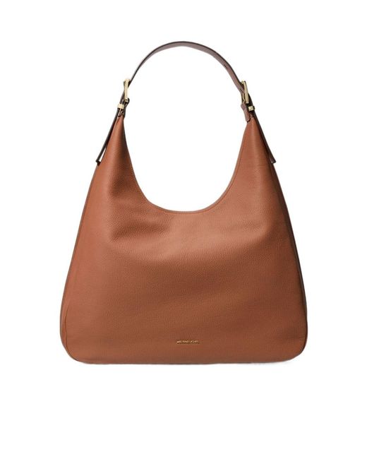 MICHAEL Michael Kors Brown Nolita Large Pebbled Leather Hobo Shoulder Bag