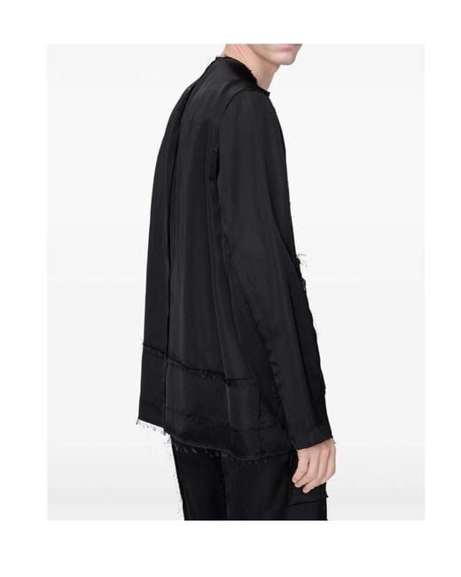Maison Margiela Black Patchwork Satin Jacket for men