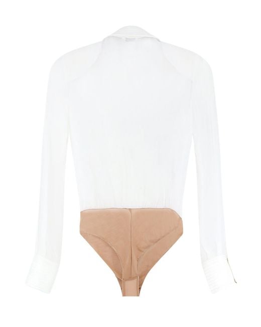 Elisabetta Franchi White Collared Bodysuit