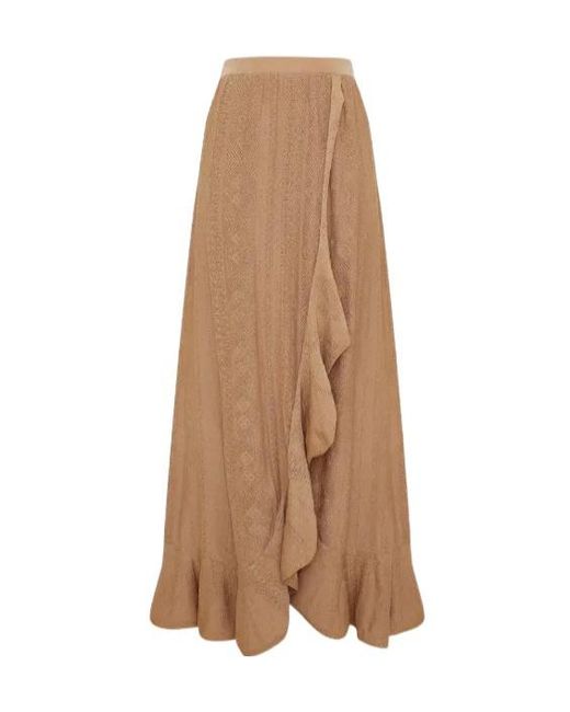 Zimmermann Natural Aster Pointelle-Knit Skirt
