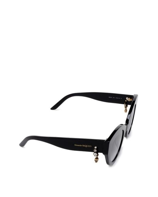 McQueen White Eyewear Cat-Eye Frame Sunglasses