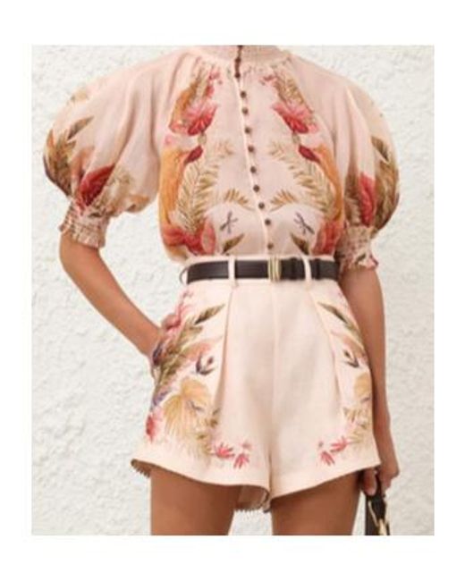 Zimmermann Pink Ascension Billow Blouse