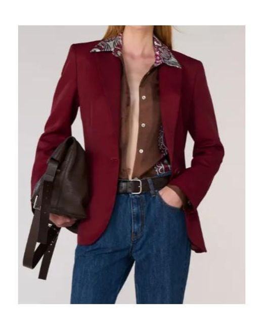 P.A.R.O.S.H. Red Single-Breasted Peak-Lapel Blazer