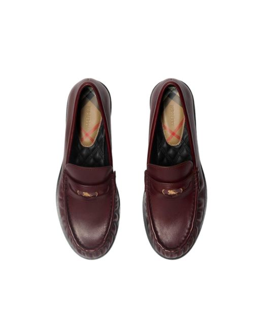 Burberry Brown Cadet Ruched Detail Loafers