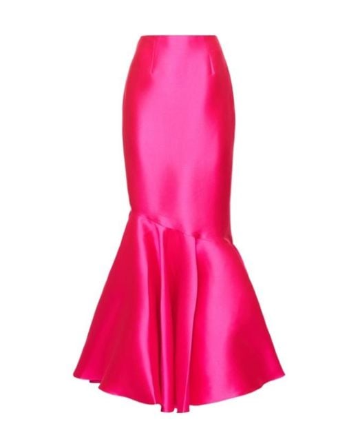 Solace London Pink Felicity Twill Midi Skirt