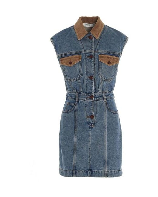 Philosophy Di Lorenzo Serafini Blue Denim Mini Dress