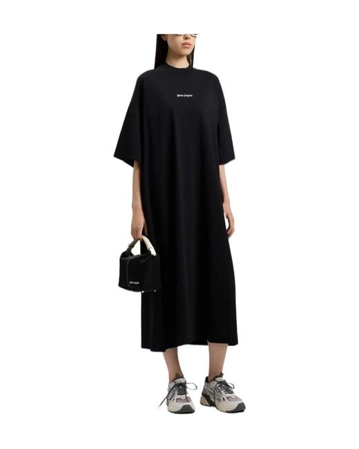 Palm Angels Black Milan La Maxi T-Shirt Dress
