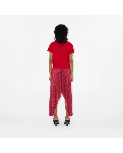 Burberry Red Knight Hardware Cotton T-Shirt