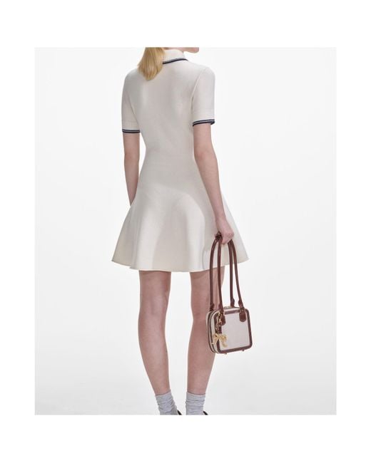 Self-Portrait White Knit Sp Mini Dress