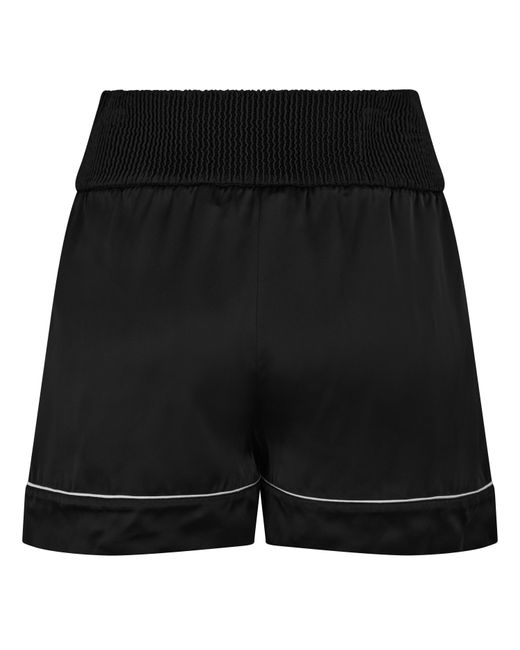 Off-White c/o Virgil Abloh Black Satin Logo-Patch Shorts