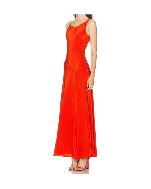Staud Red Hollow-Out Dress