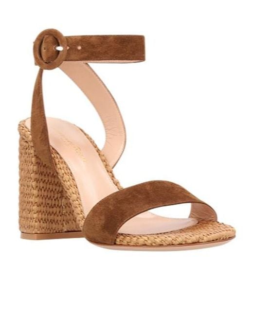 Gianvito Rossi Metallic Luana Ankle-Strap Sandals