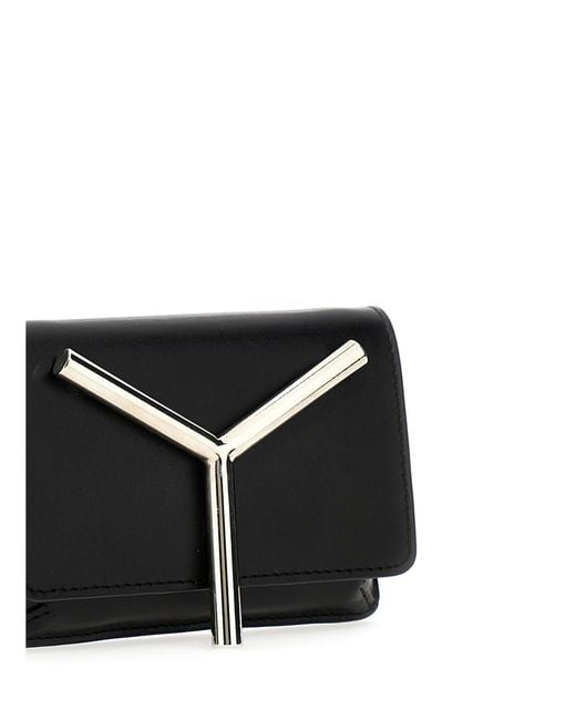 Y. Project Black Logo-Plaque Foldover-Top Crossbody Bag for men