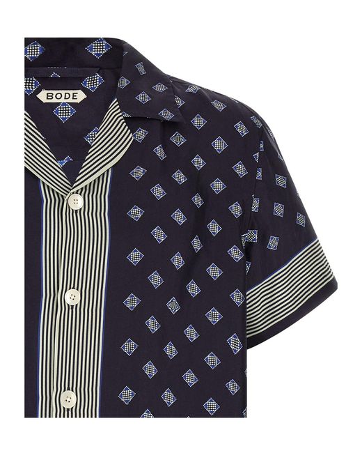 Bode Blue Printed Shirt for men