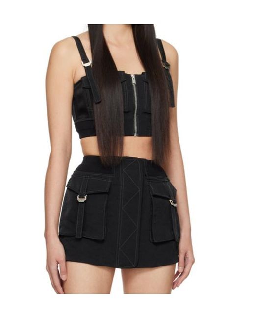 Dion Lee Black Sleeveless Cropped Bustier Top