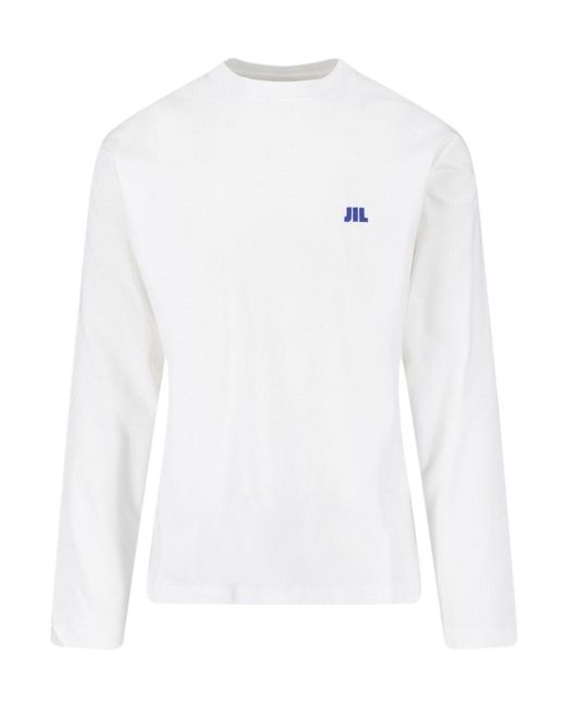 Jil Sander White Logo Long-Sleeve T-Shirt for men