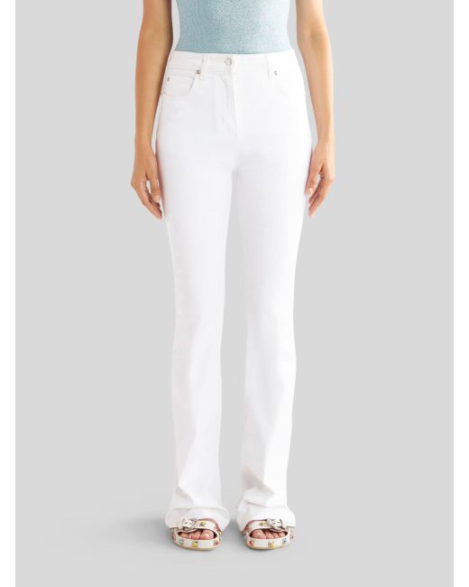 Etro White Button Detailed Straight Leg Jeans