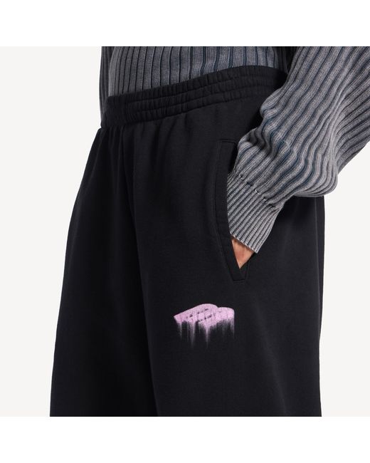 Balenciaga Black Elastic Waist Wide-Leg Sweatpants for men