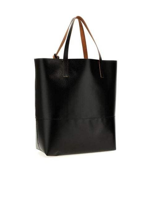 Marni Black Tribeca Logo Printed Tote Bag for men