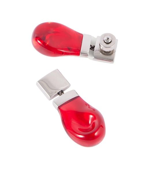 Khaite Red Keefe-Toned Resin Earrings