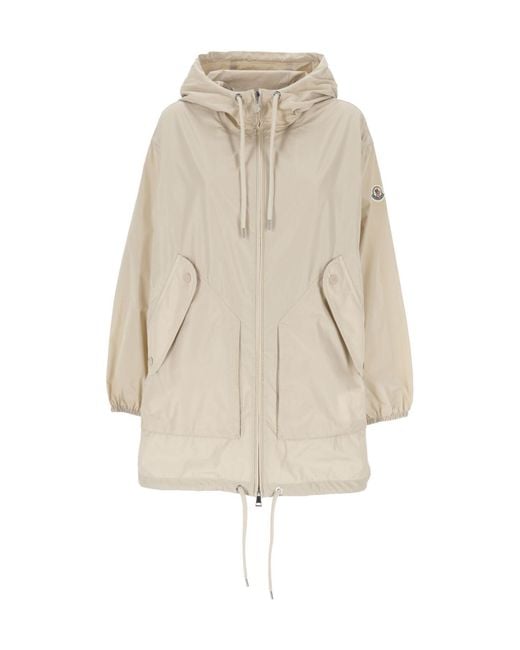 Moncler White Melia Hooded Raincoat
