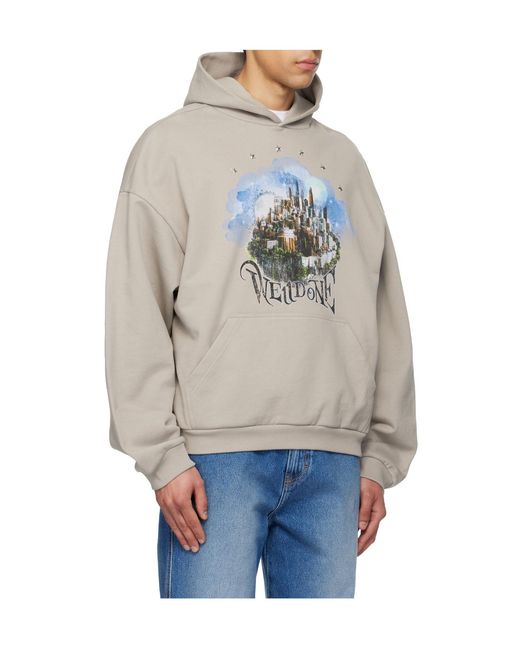 we11done Gray City Long-Sleeve Hoodie for men