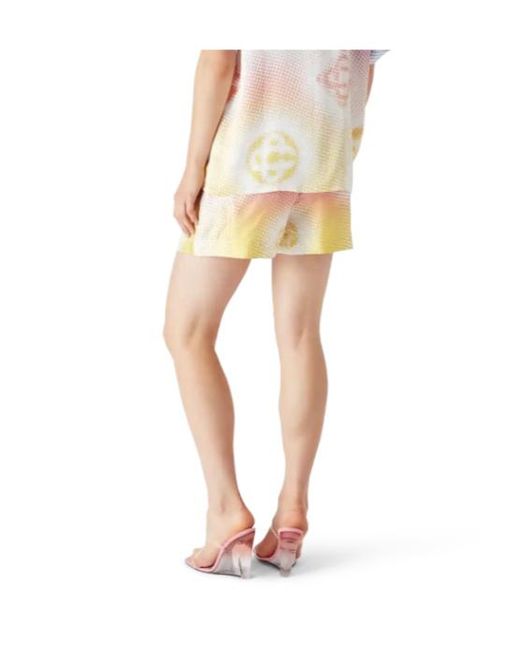 Casablanca Blue Halftone Logo Print Shorts