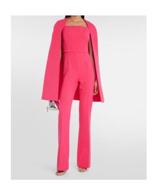 Safiyaa Red Cinzia Crêpe Jumpsuit