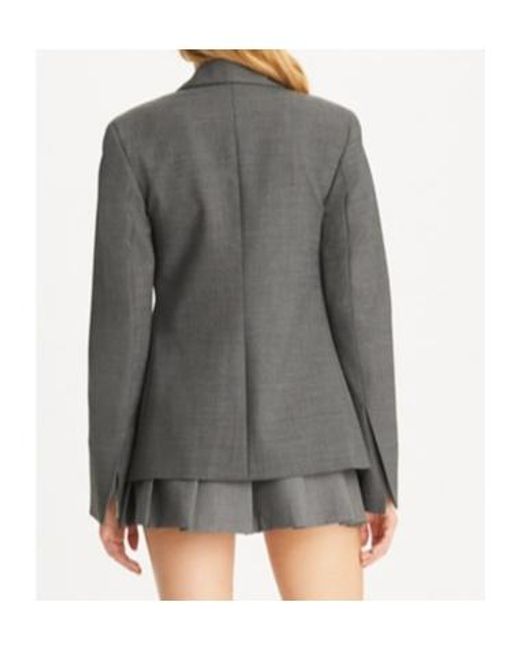 Tory Burch Gray Single Buttoned Flannel Blazer