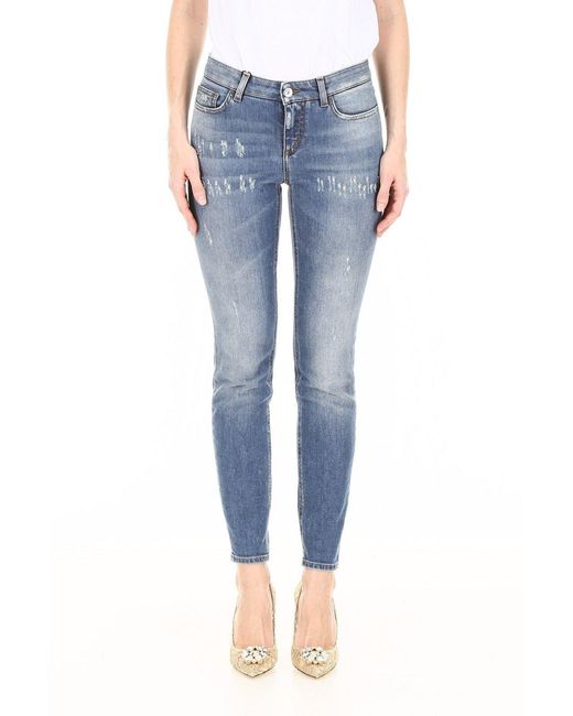 Dolce & Gabbana Blue Faded Skinny Jeans