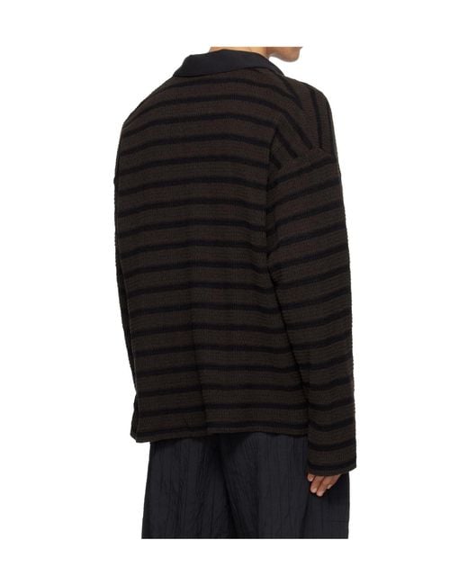 Song For The Mute Black Piano Knit L/S Polo for men