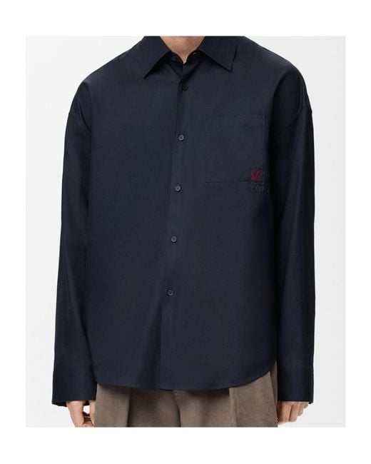 Loewe Blue Button-Up Regular Fit Shirt for men