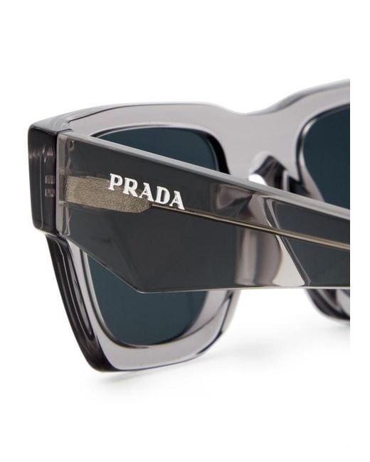 Prada White Square-Frame Sunglasses