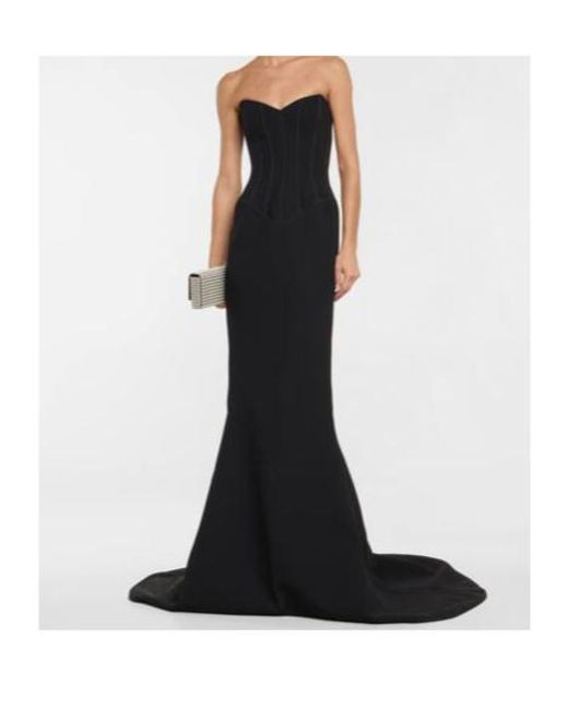 Maticevski Black An Ode Bustier Crêpe Gown