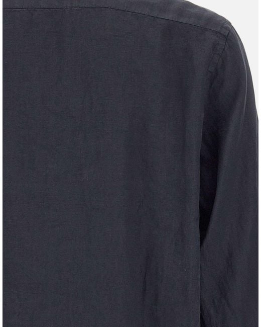 Aspesi Blue Bruce Band-Collar Shirt for men