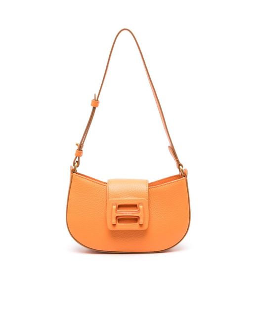 Hogan Orange H-Bag Leather Shoulder Bag