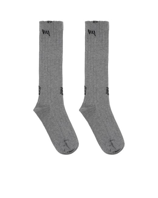 Marni Gray Logo Mended Ribbed Socks