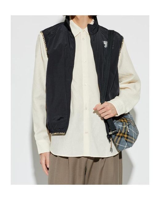 Burberry Blue Ekd Printed Checked-Trim Vest for men