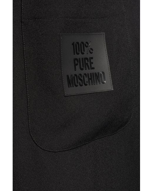 Moschino Black Logo Patch Pocketed Shorts for men